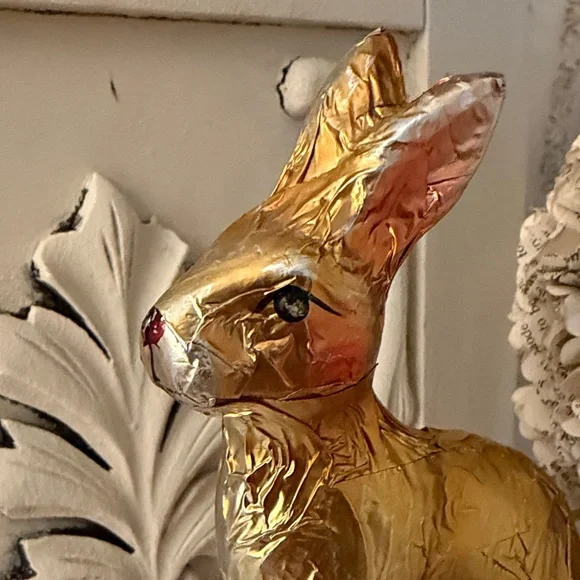 Gold Foil Easter Bunny Figurine - Picture 5 of 6